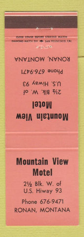 Matchbook Cover - Mountain View Motel Ronan MT SALMON