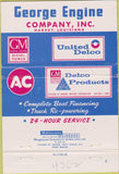 Matchbook Cover - George Engine diesel GM Delco Harvey La 40 Strike