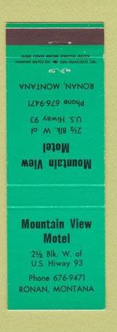 Matchbook Cover - Mountain View Motel Ronan MT GREEN