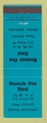Matchbook Cover - Mountain View Motel Ronan MT BLUE