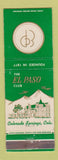 Matchbook Cover - El Paso Club Colorado Springs WEAR
