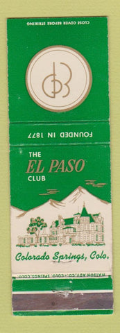 Matchbook Cover - El Paso Club Colorado Springs WEAR
