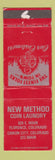 Matchbook Cover - New Method Coin Laundry Canon City Colorado WORN