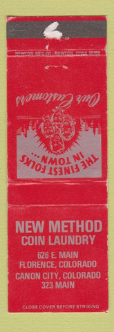 Matchbook Cover - New Method Coin Laundry Canon City Colorado WORN