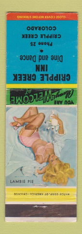Matchbook Cover - Cripple Creek Inn Colorado pinup WEAR