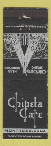 Matchbook Cover - Chipeta Cafe Montrose Colorado WEAR