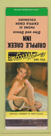 Matchbook Cover - Cripple Creek Inn Colorado pinup WEAR