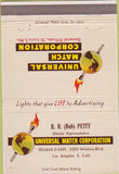 Matchbook Cover - Universal Match Corp Los Angeles CA RB Petty 40 Strike