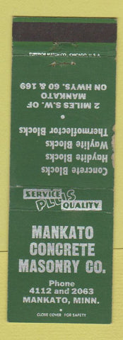 Matchbook Cover - Mankato Concrete Masonry MN WEAR