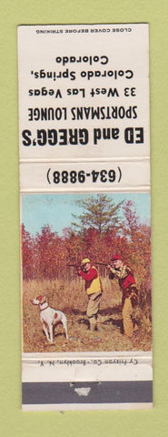 Matchbook Cover - Ed and Gregg's Sportsmans Lounge Colorado Springs WEAR