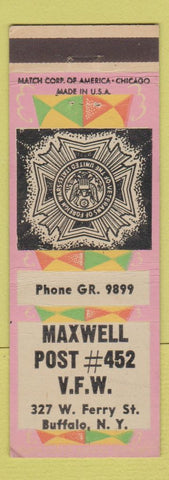 Matchbook Cover - VFW Post Buffalo NY Maxwell Post