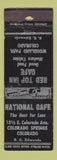 Matchbook Cover - National Cafe Colorado Springs POOR STRIKER