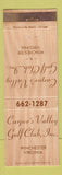 Matchbook Cover - Carper's Valley Golf Club Winchester VA WEAR