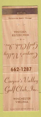 Matchbook Cover - Carper's Valley Golf Club Winchester VA WEAR