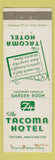 Matchbook Cover - Tacoma Hotel WA WEAR