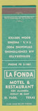 Matchbook Cover - La Fonda Motel Restaurant El Paso TX