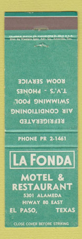 Matchbook Cover - La Fonda Motel Restaurant El Paso TX