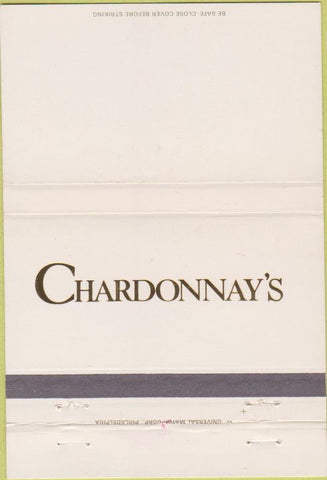 Matchbook Cover - Chardonnay's Philadelphia PA 40 Strike