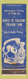 Matchbook Cover - Mt Royal Motel Cafe Pueblo Colorado WORN