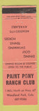 Matchbook Cover - Paint Pony Ranch Club Woodland Park Colorado