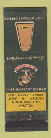 Matchbook Cover - Know Your Marines Chief Warrant Officer WEAR