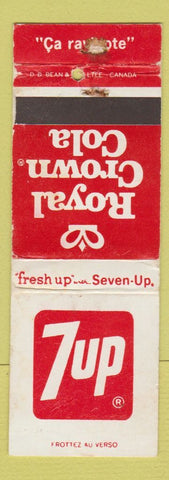 Matchbook Cover - 7Up Soda Royal Crown Cola Canada WORN
