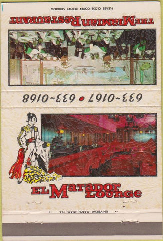 Matchbook Cover - El Matador Lounge Miami FL 40 Strike