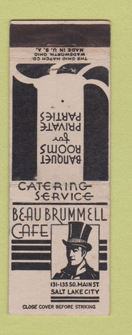 Matchbook Cover - Beau Brummel Cafe Salt Lake City UT