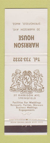 Matchbook Cover - Harrison House Springfield MA