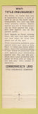 Matchbook Cover - Commonwealth Land Title Insurance Philadelphia PA