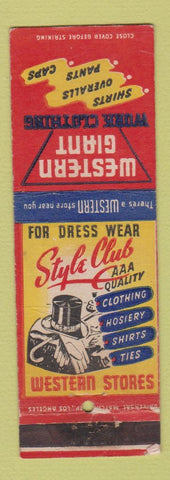 Matchbook Cover - Western Giant Work Clothes WEAR