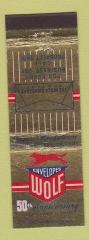 Matchbook Cover - Wolf Envelopes 50th Cleveland OH