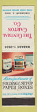 Matchbook Cover - Central Carton Cincinnati OH paper boxes