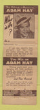 Matchbook Cover - Adam Hats Celebrity Contest