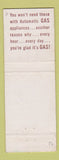 Matchbook Cover - Devers Tile Kitchen gas propane Canton OH WEAR