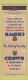 Matchbook Cover - Crown Clothes Men's Pajamas