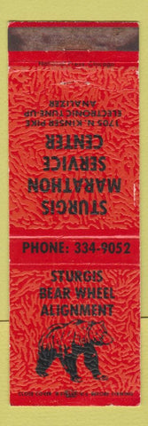 Matchbook Cover - Sturgis Bear Wheel Alignment MI WEAR