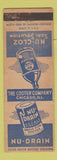 Matchbook Cover - Nu Cloz Sanitation Drain Cleaner Cooter Chicago IL WEAR