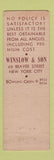 Matchbook Cover - Winslow & Son New York City Insurance