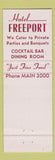 Matchbook Cover - Hotel Freeport IL