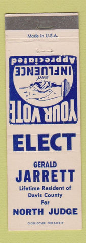 Matchbook Cover - Gerald Jarrett Davis County North Judge Election