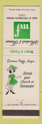 Matchbook Cover - Merchants and Farms Bank Portsmouth VA