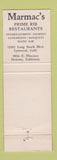 Matchbook Cover - Marmac's Restaurant Downey Lynwood CA