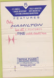 Matchbook Cover - Hamilton Watches ES Brooks Palmer MA 40 Strike