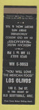 Matchbook Cover - Los Olivos Mexican Restaurant Old Scottsdale AZ