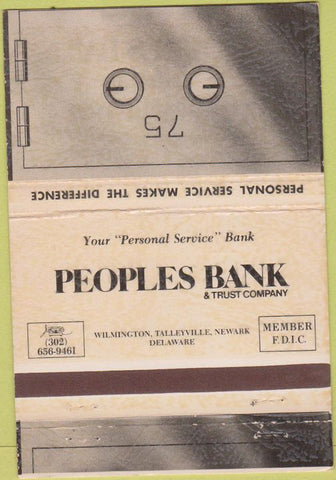 Matchbook Cover - Peoples Bank Trust Wilmington D 40 Strike