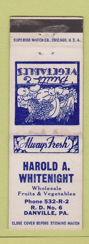 Matchbook Cover - Harold Whitenight Grocery Danville PA WEAR
