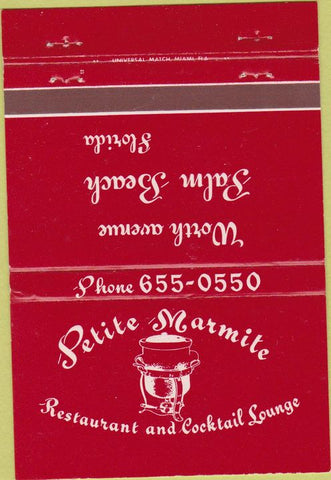 Matchbook Cover - Petite Marmite Restaurant Palm Beach FL 40 Strike