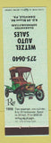 Matchbook Cover - Wetzel Auto Sales Danville PA