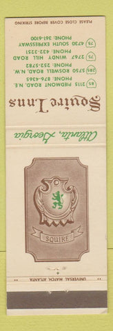 Matchbook Cover - Squire Inns Atlanta GA
